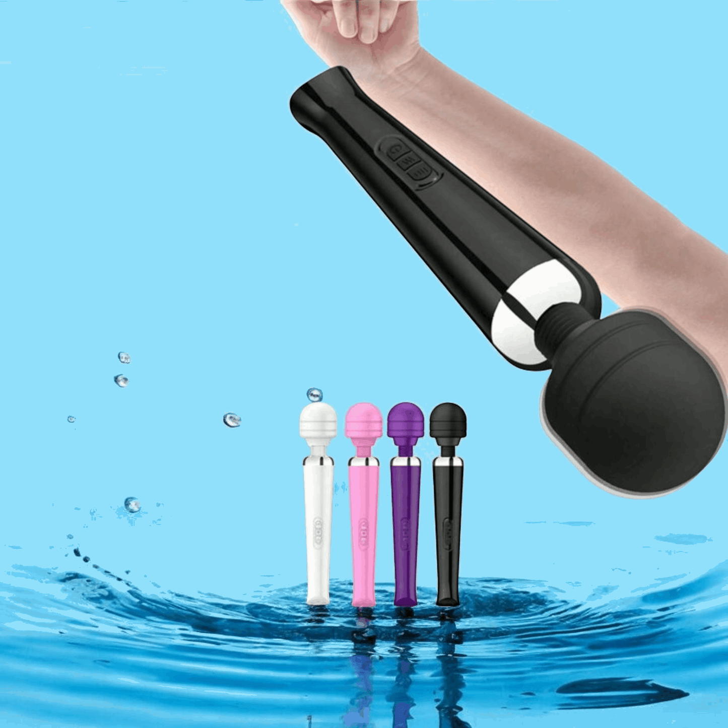 Vibrador Varita Mágica con 20 Modos de Vibración y Carga USB - Fuego y placer