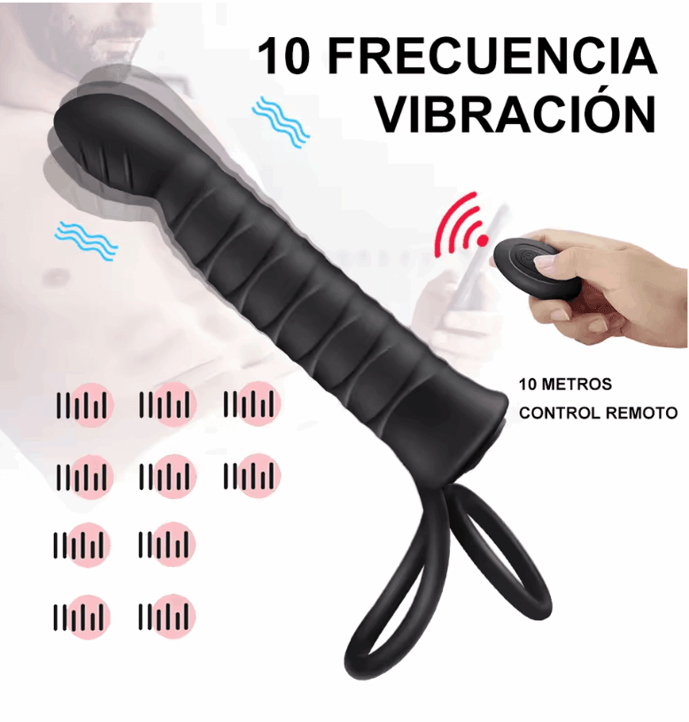 Doble Placer "Dual Pulse" – Vibrador de Doble Penetración con Anillo - Fuego y placer