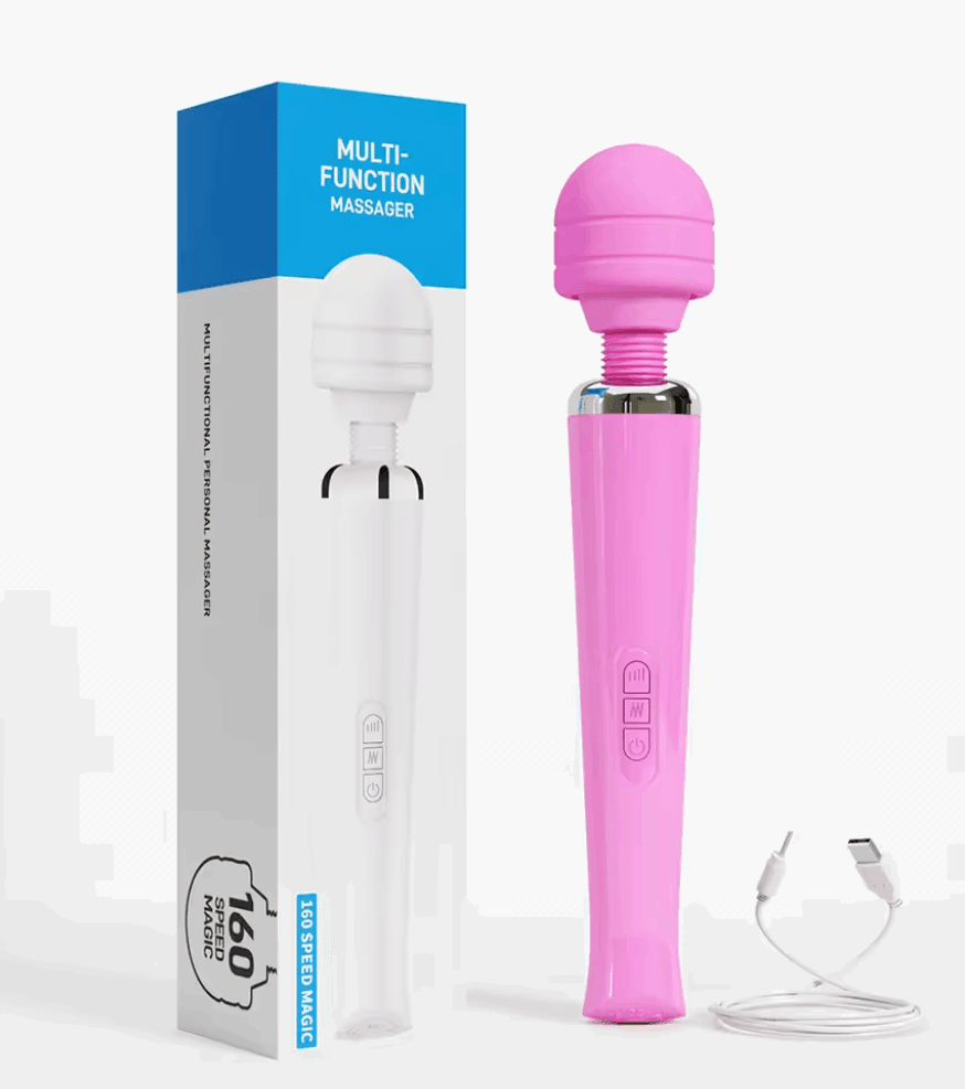 Vibrador Varita Mágica con 20 Modos de Vibración y Carga USB - Fuego y placer