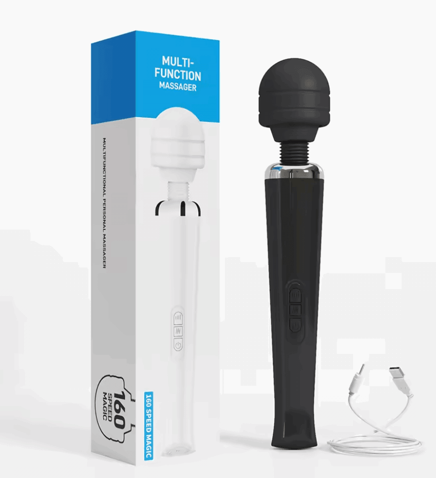 Vibrador Varita Mágica con 20 Modos de Vibración y Carga USB - Fuego y placer