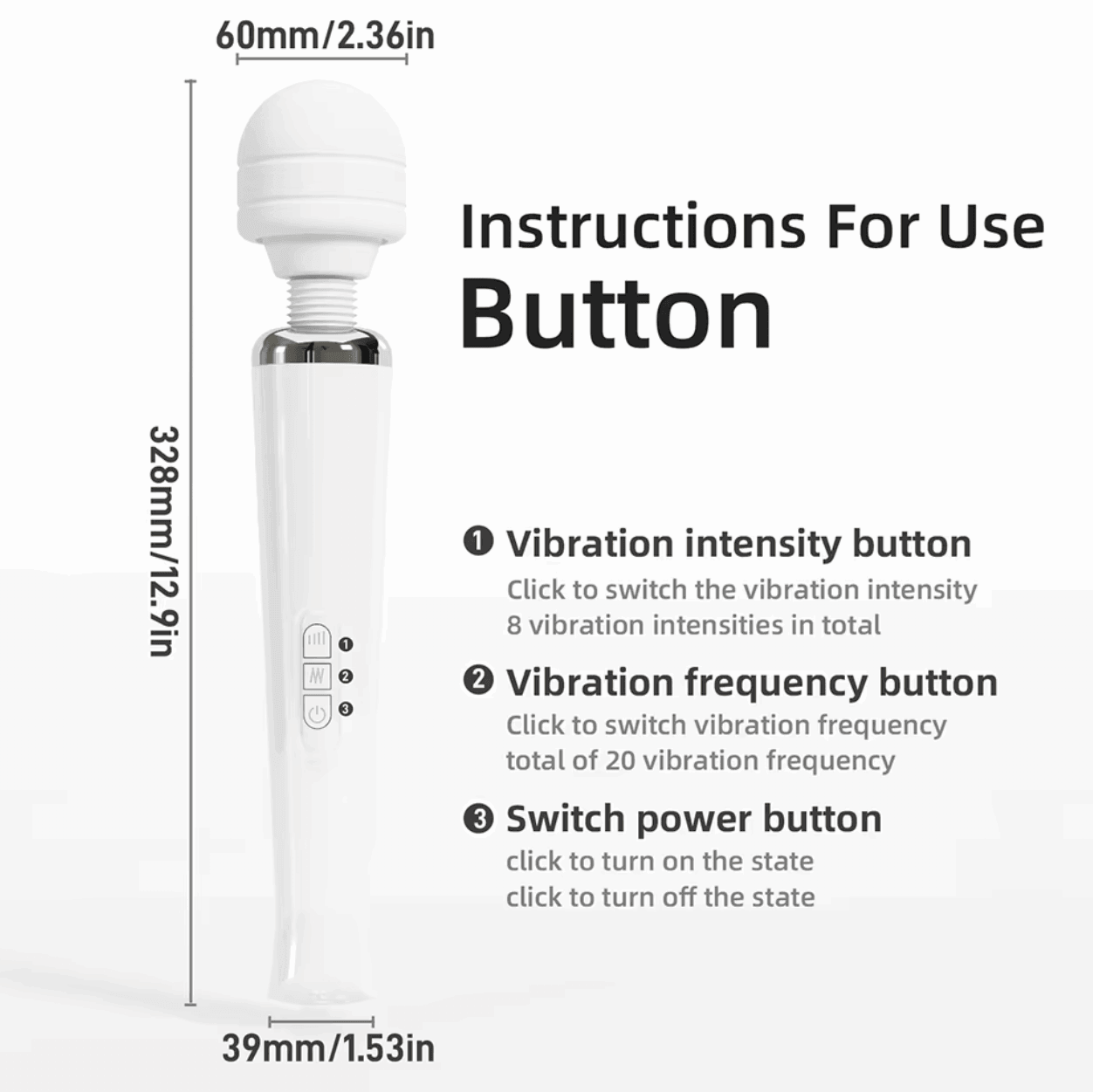 Vibrador Varita Mágica con 20 Modos de Vibración y Carga USB - Fuego y placer