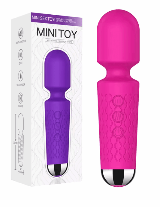Mini Vibrador de Varita Mágica Recargable – Masajeador Portátil de Alta Potencia - Fuego y placer