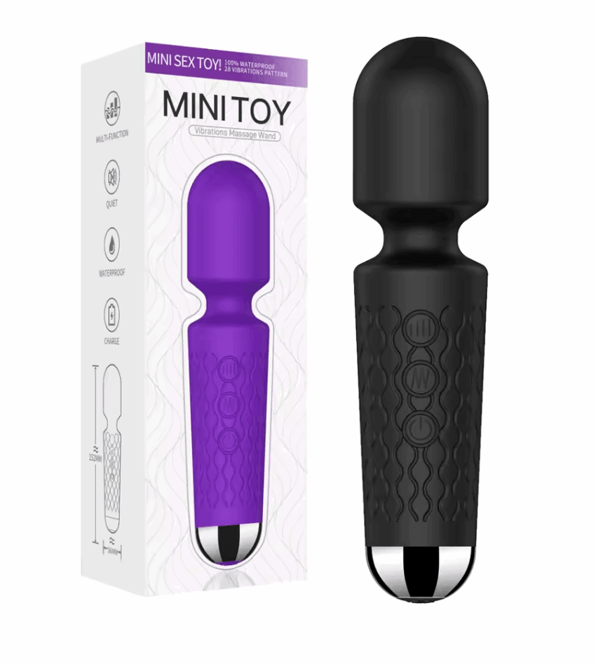 Mini Vibrador de Varita Mágica Recargable – Masajeador Portátil de Alta Potencia - Fuego y placer