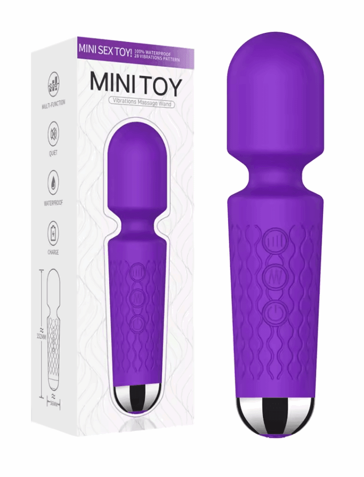 Mini Vibrador de Varita Mágica Recargable – Masajeador Portátil de Alta Potencia - Fuego y placer