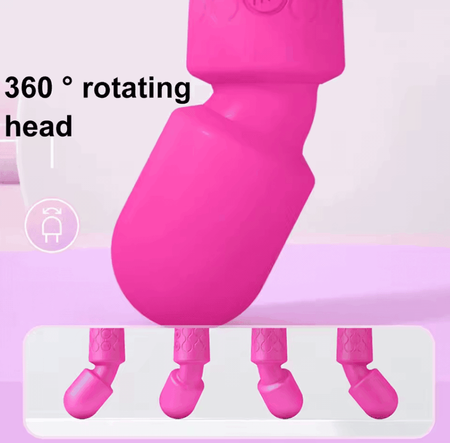 Mini Vibrador de Varita Mágica Recargable – Masajeador Portátil de Alta Potencia - Fuego y placer