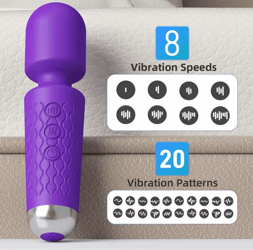 Mini Vibrador de Varita Mágica Recargable – Masajeador Portátil de Alta Potencia - Fuego y placer