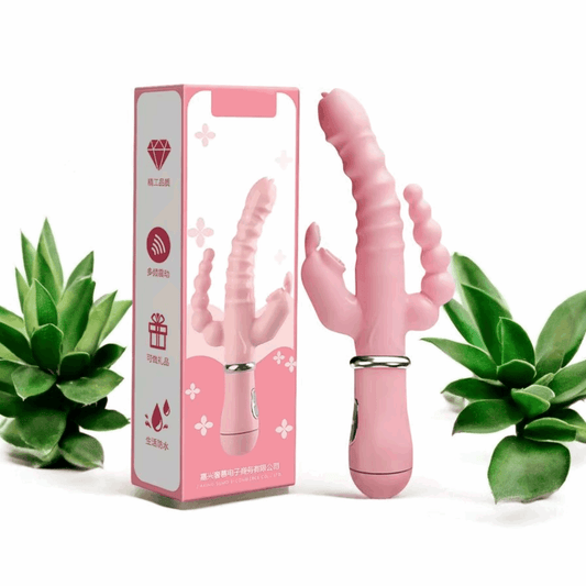 Vibrador Cactus Rosa - Estimulación Dual con Carga USB - Fuego y placer