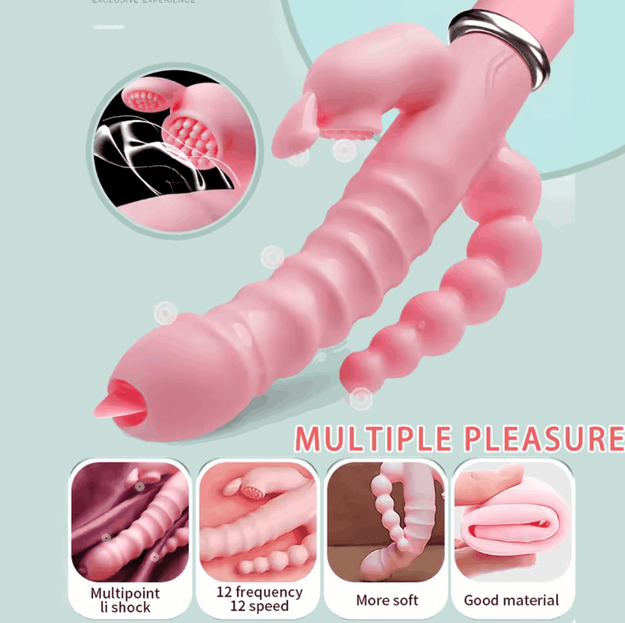 Vibrador Cactus Rosa - Estimulación Dual con Carga USB - Fuego y placer