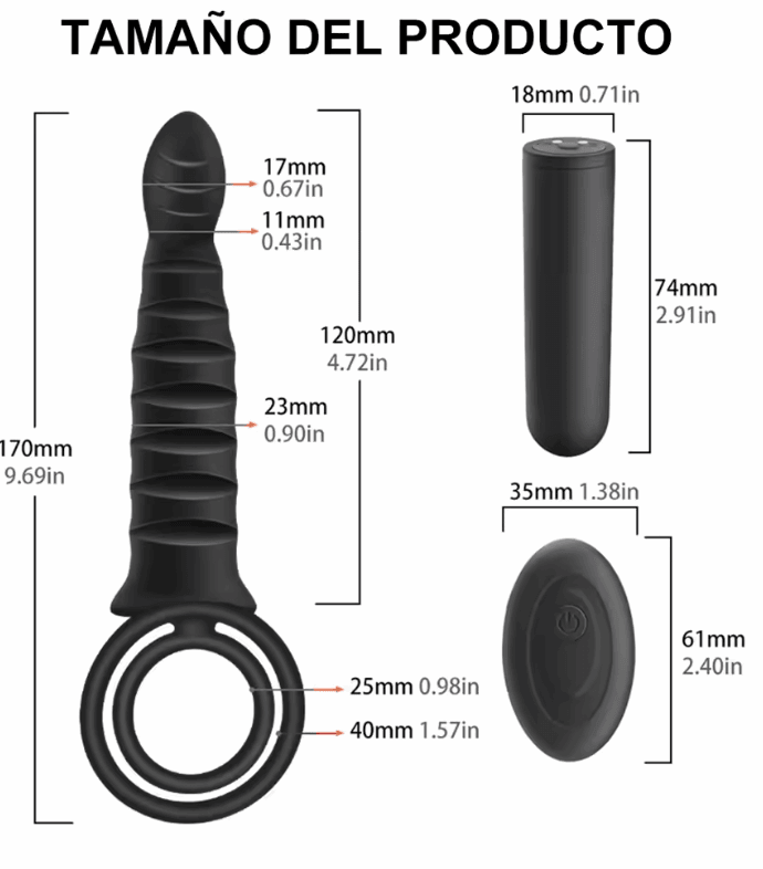Doble Placer "Dual Pulse" – Vibrador de Doble Penetración con Anillo - Fuego y placer
