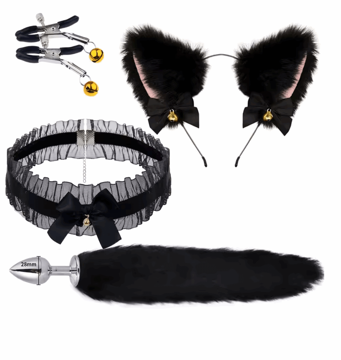 Kit Cosplay Erótico "Neko Fantasy" – 5 Piezas - Fuego y placer