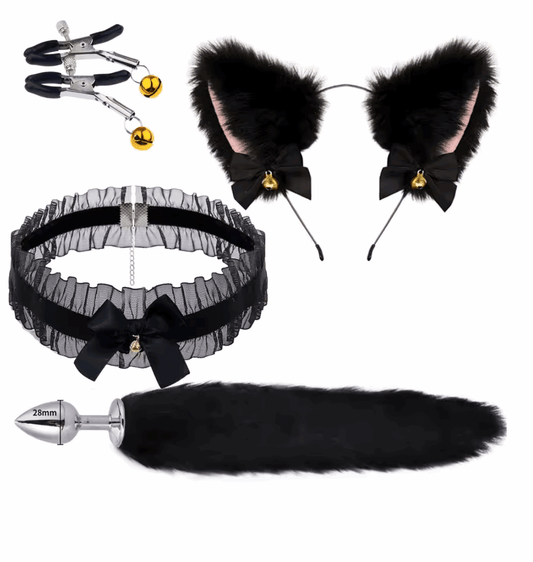 Kit Cosplay Erótico "Neko Fantasy" – 5 Piezas - Fuego y placer