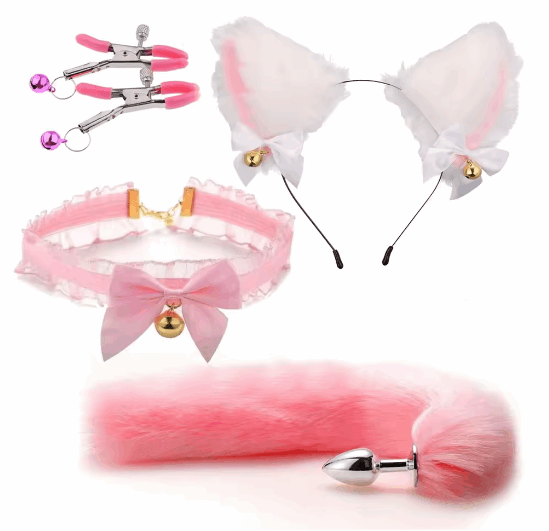 Kit Cosplay Erótico "Neko Fantasy" – 5 Piezas - Fuego y placer