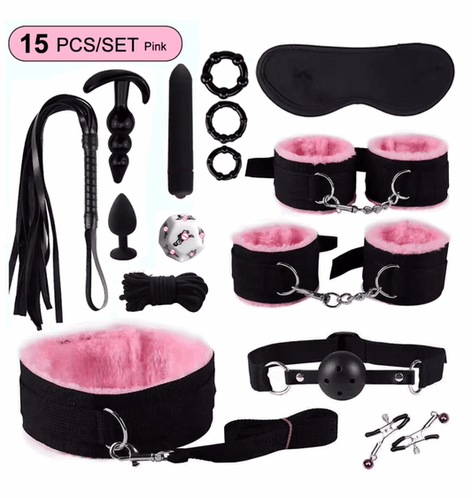 Kit de Iniciación BDSM "Sweet Domination" – 15 Piezas - Fuego y placer