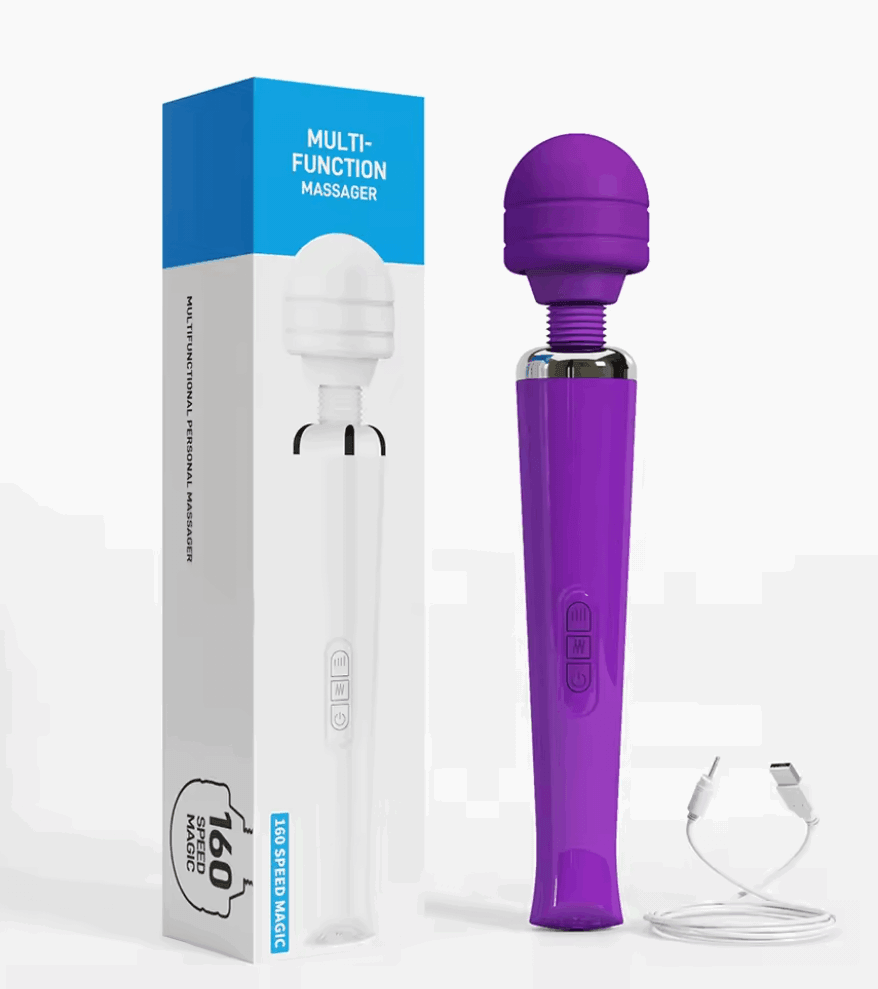 Vibrador Varita Mágica con 20 Modos de Vibración y Carga USB - Fuego y placer
