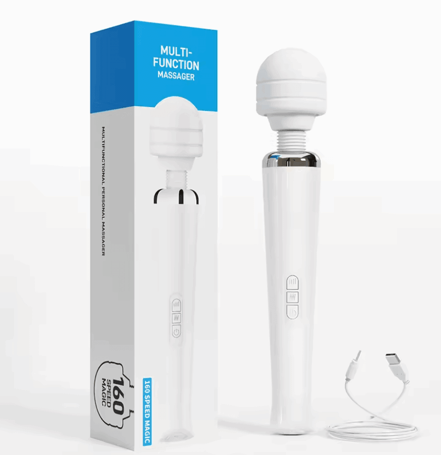 Vibrador Varita Mágica con 20 Modos de Vibración y Carga USB - Fuego y placer