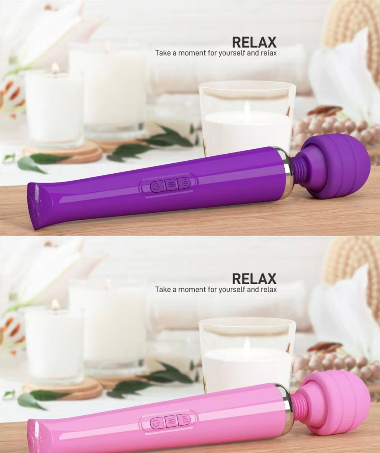 Vibrador Varita Mágica con 20 Modos de Vibración y Carga USB - Fuego y placer